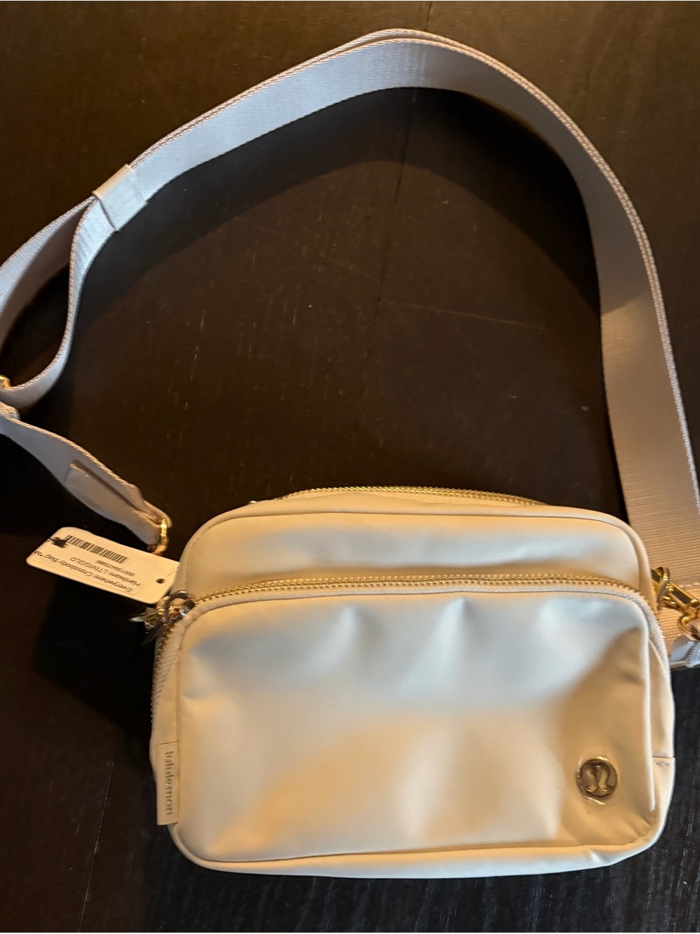 lululemon athletica Cream Crossbody Belt Bag with Dual Zips